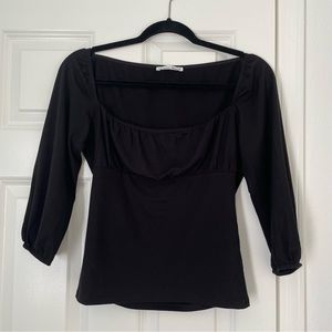 Reformation Jeans Black Ruched Top